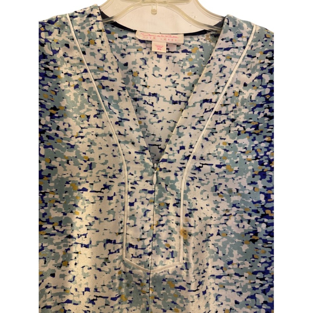 Vintage Oscar de la Renta Pink Label Maxi‎ Dress XL Polyester Long Sleeves Print - Picture 6 of 7